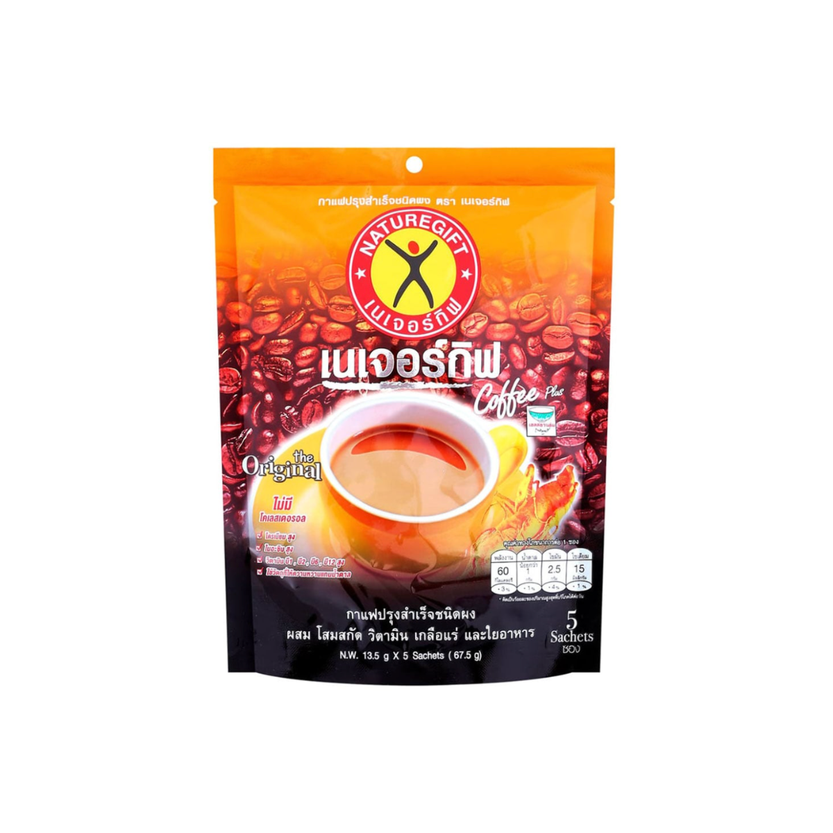 NatureGift Coffee Plus Instant Coffee 13.5g เนเจอร์กิฟ กาแฟสำเร็จรูป