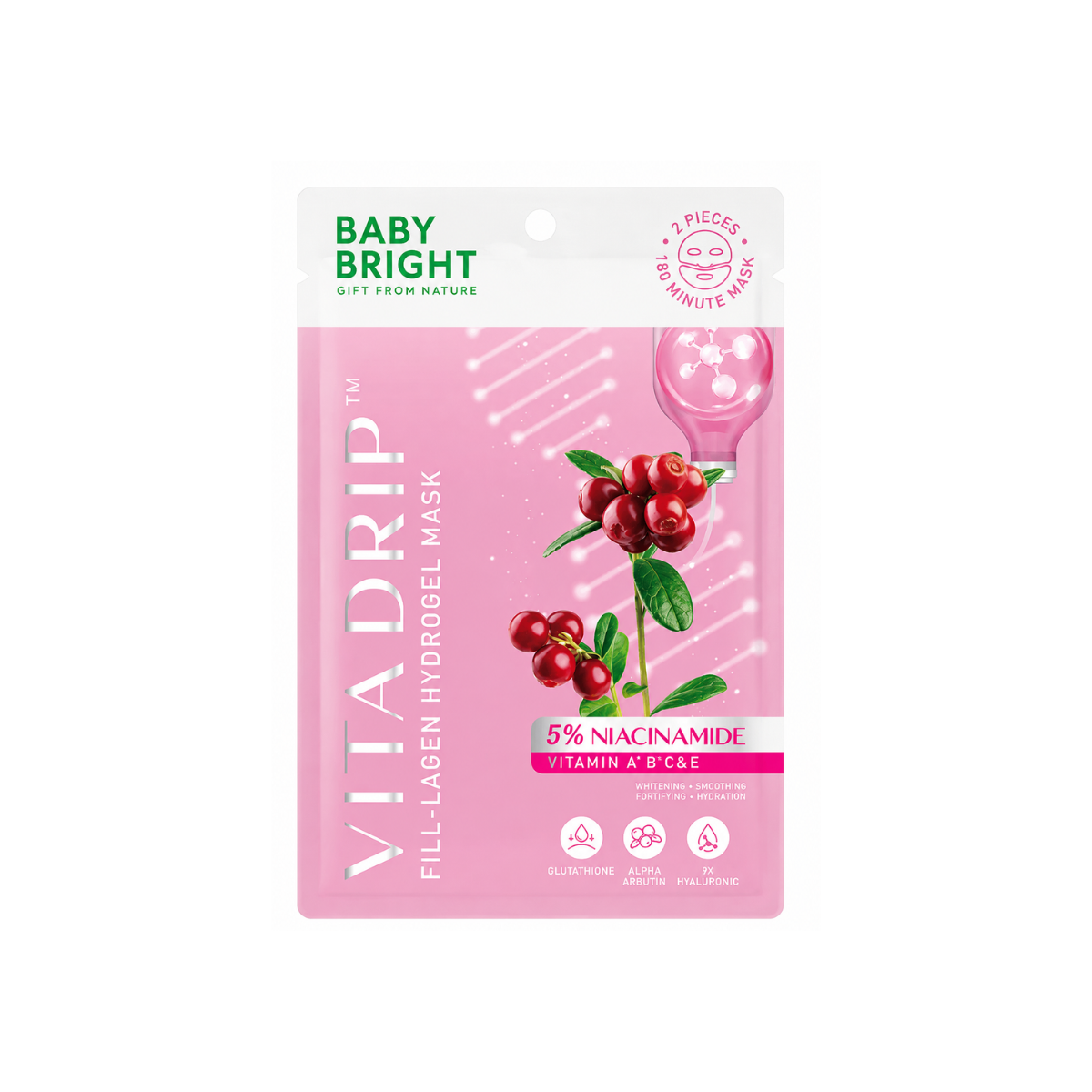 Baby Bright Vita Drip Fill-Lagen Hydrogel Mask 35g เบบี้ ไบร์ท มาส์กผิวโกลว์กระจ่างใส
