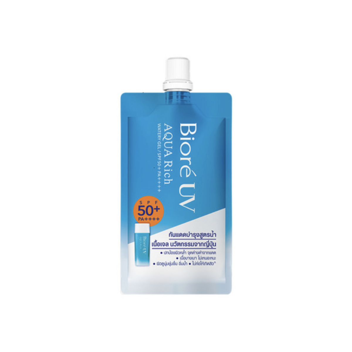 Biore UV Aqua Rich Watery Gel SPF50+ PA++++ 7ml บิโอเร ยูวี อะควา ริช วอเตอร์รี่ เจลกันแดด