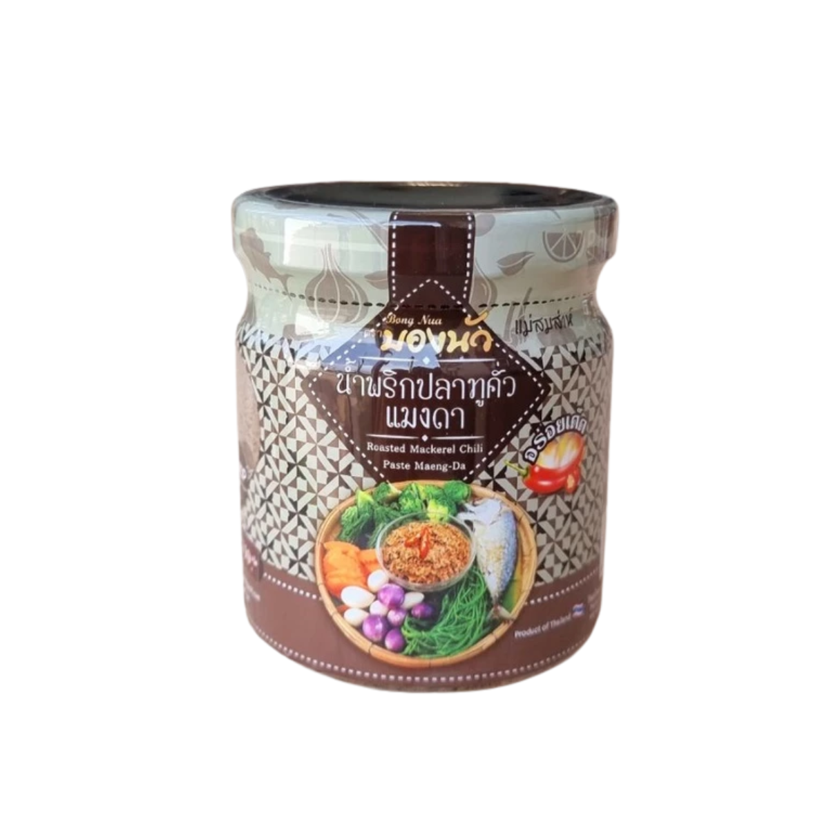 Bongnua Fried Mackerel Chili Paste with Maengda Flavor 110g บองนัว น้ำพริกปลาทูคั่ว รสแมงดา
