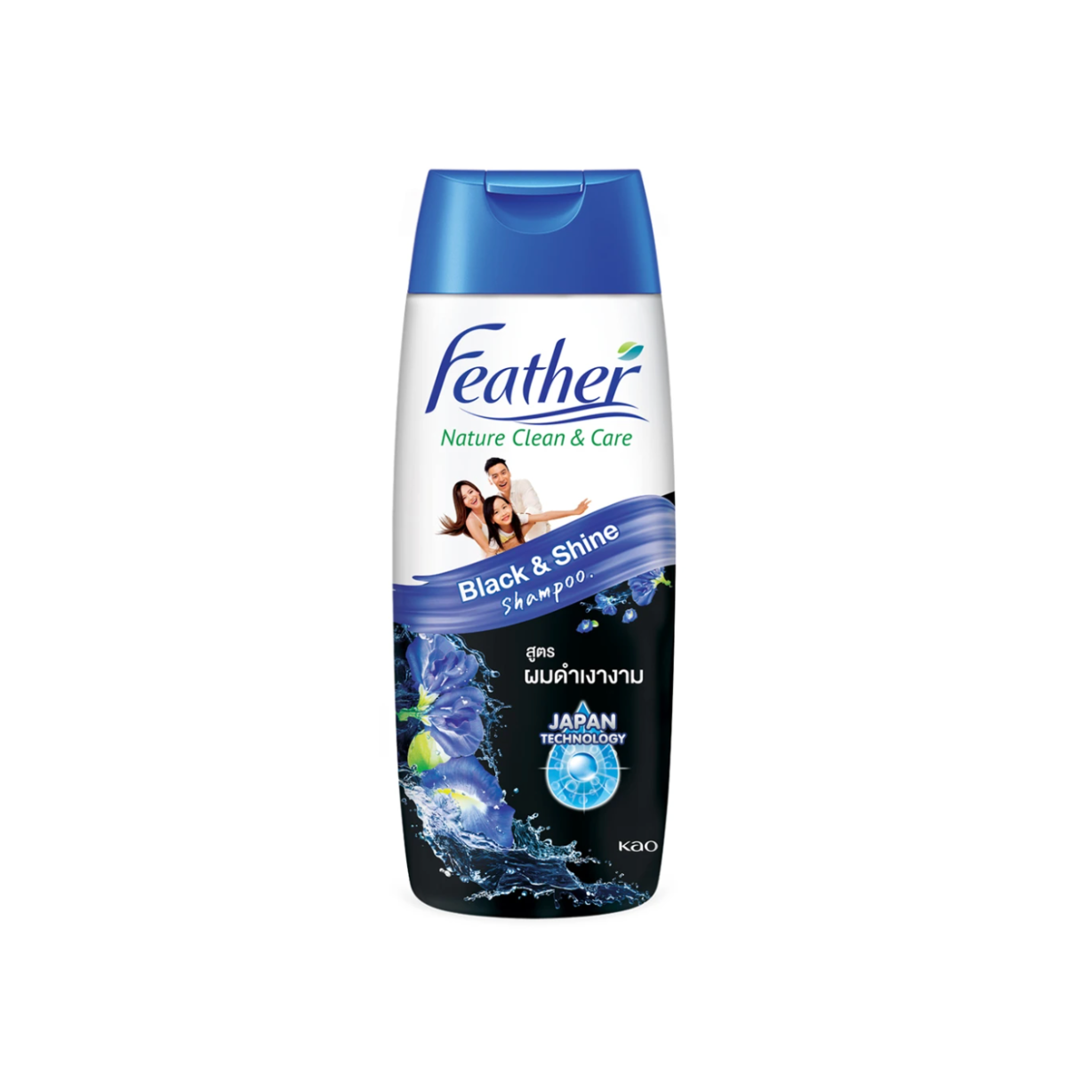 Feather Nature Clean & Care Black & Shine Shampoo 340ml แฟซ่า เนเจอร์ คลีน แอนด์ แคร์ แชมพู ผมดำเงางาม