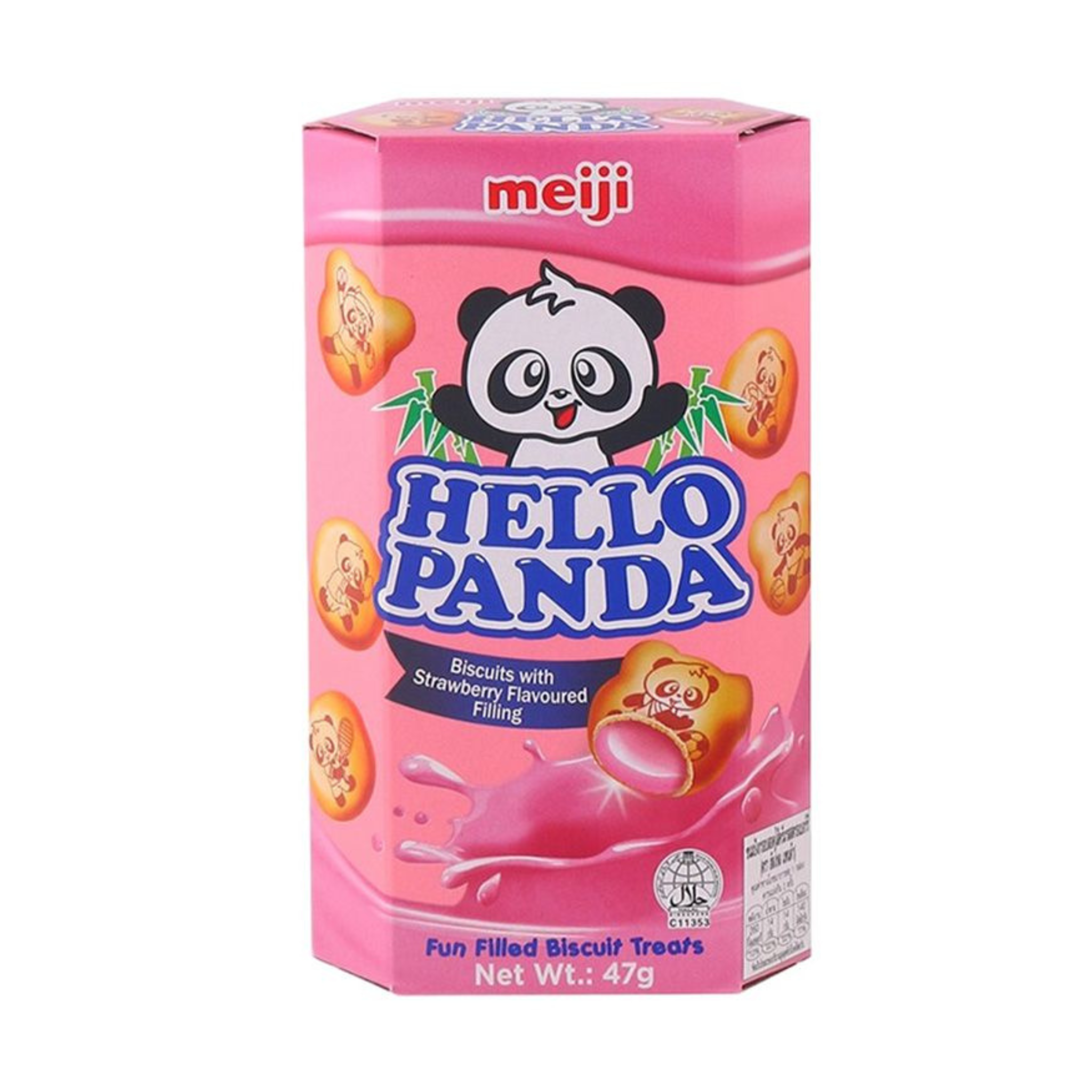 Meiji Hello Panda Strawberry Biscuit เมจิ ฮัลโลแพนด้า บิสกิตสอดไส้สตรอว์เบอร์รี่