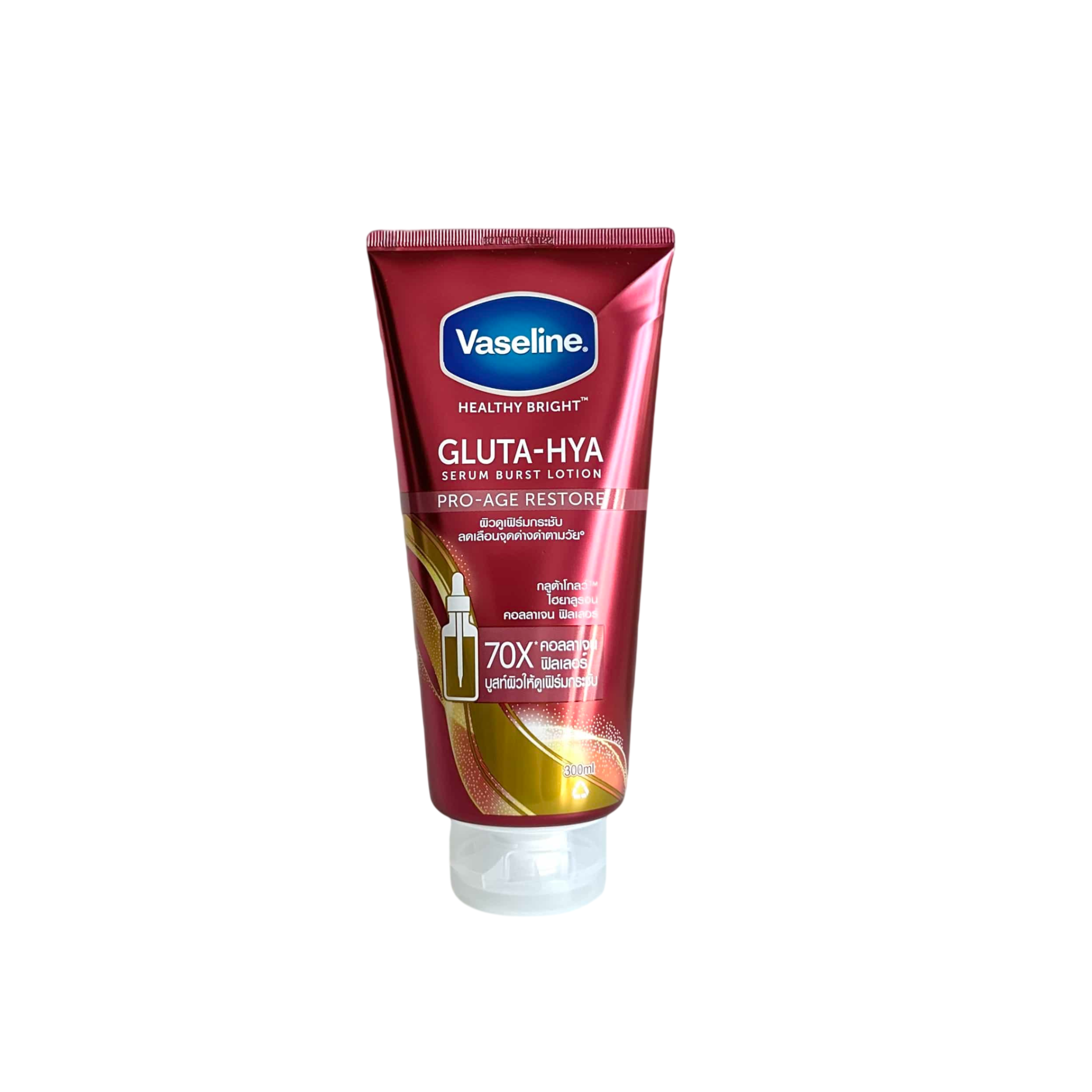 Vaseline Gluta-Hya Pro-Age Restore Lotion 300ml วาสลีน โลชั่น โปรเอจ