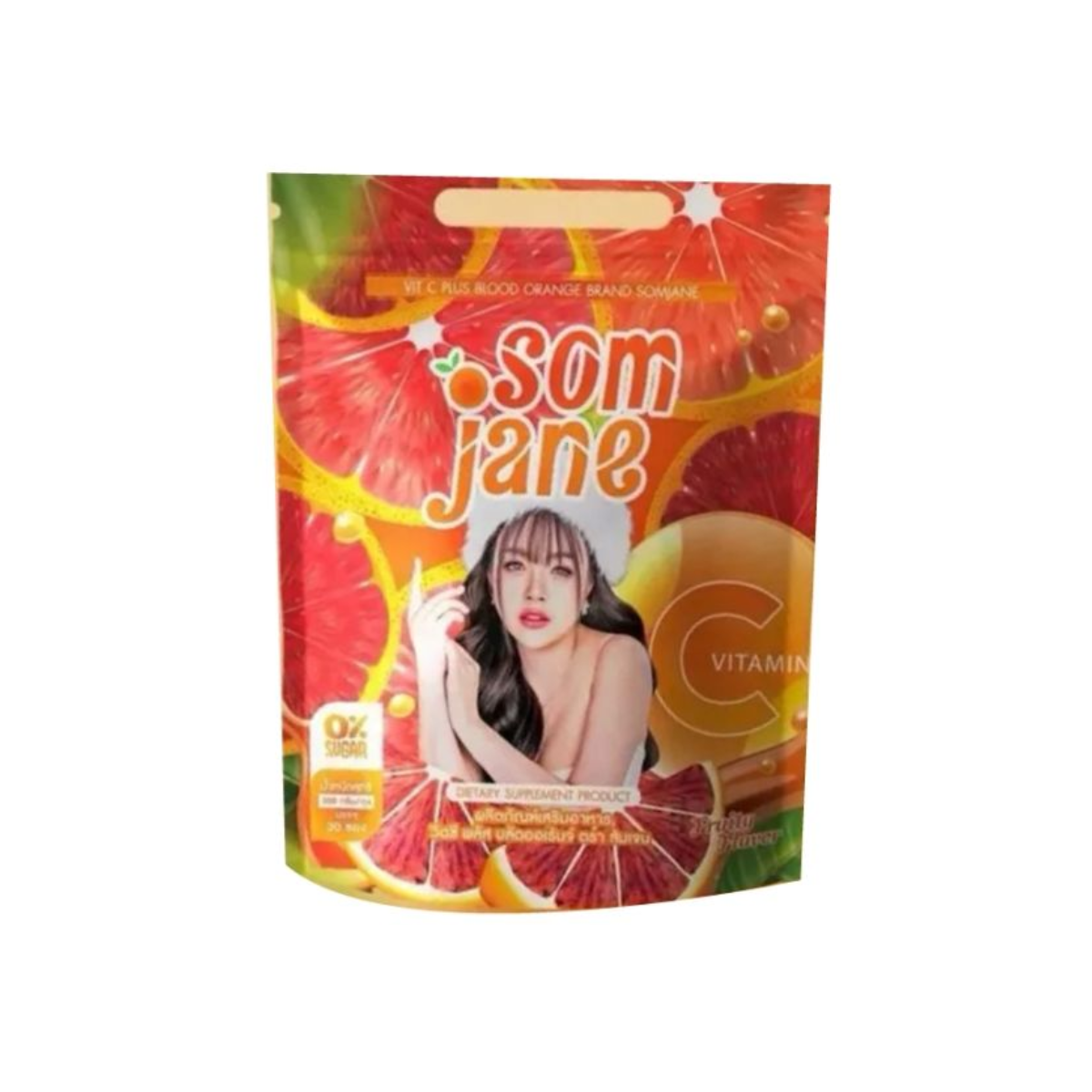 Som Jane Vitamin C Orange Flavor Drink Mix 30 Sachets ส้มเจน วิตามินซี รสส้ม 30 ซอง