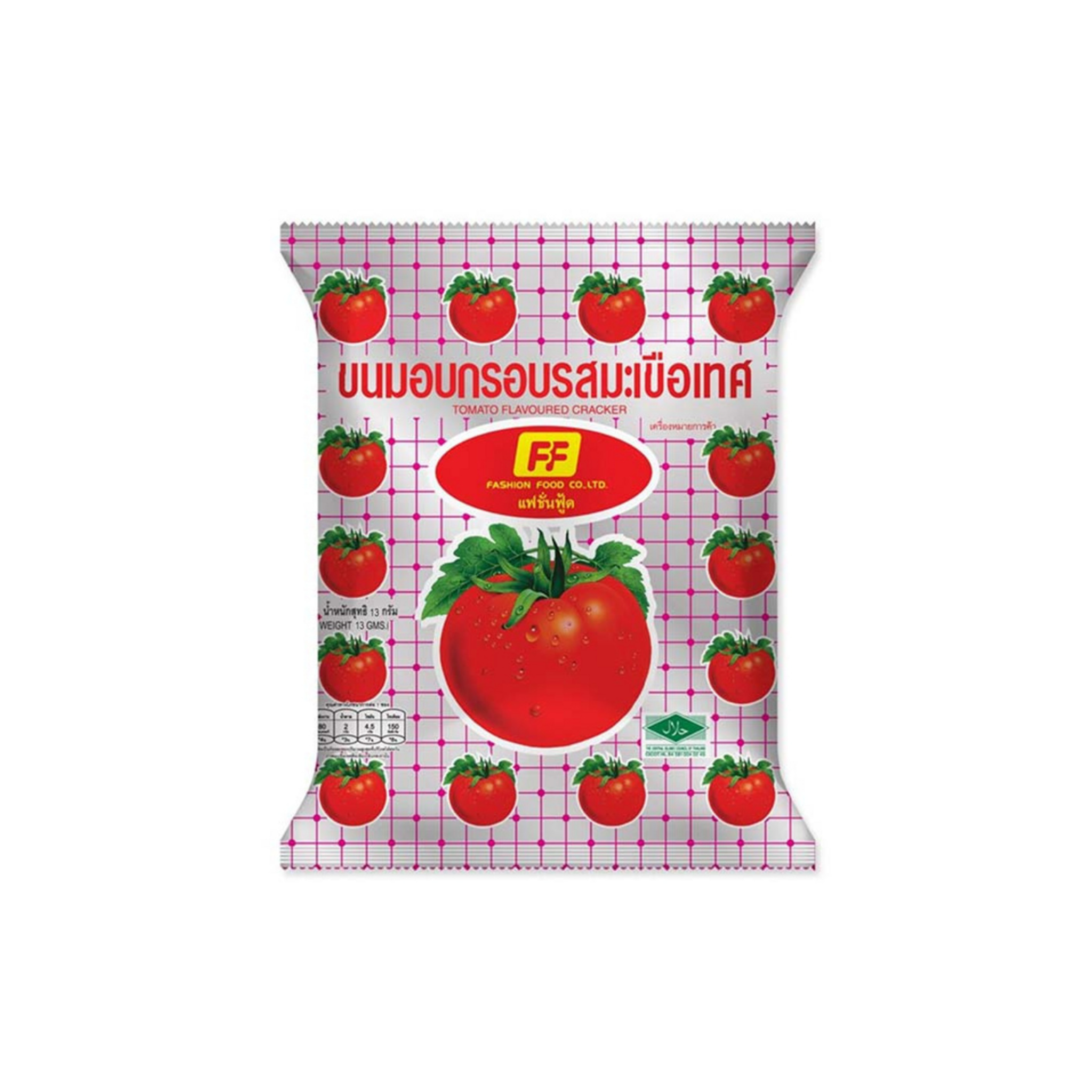 FF Cracker Tomato Flavor 13g เอฟเอฟ ข้าวเกรียบ รสมะเขือเทศ