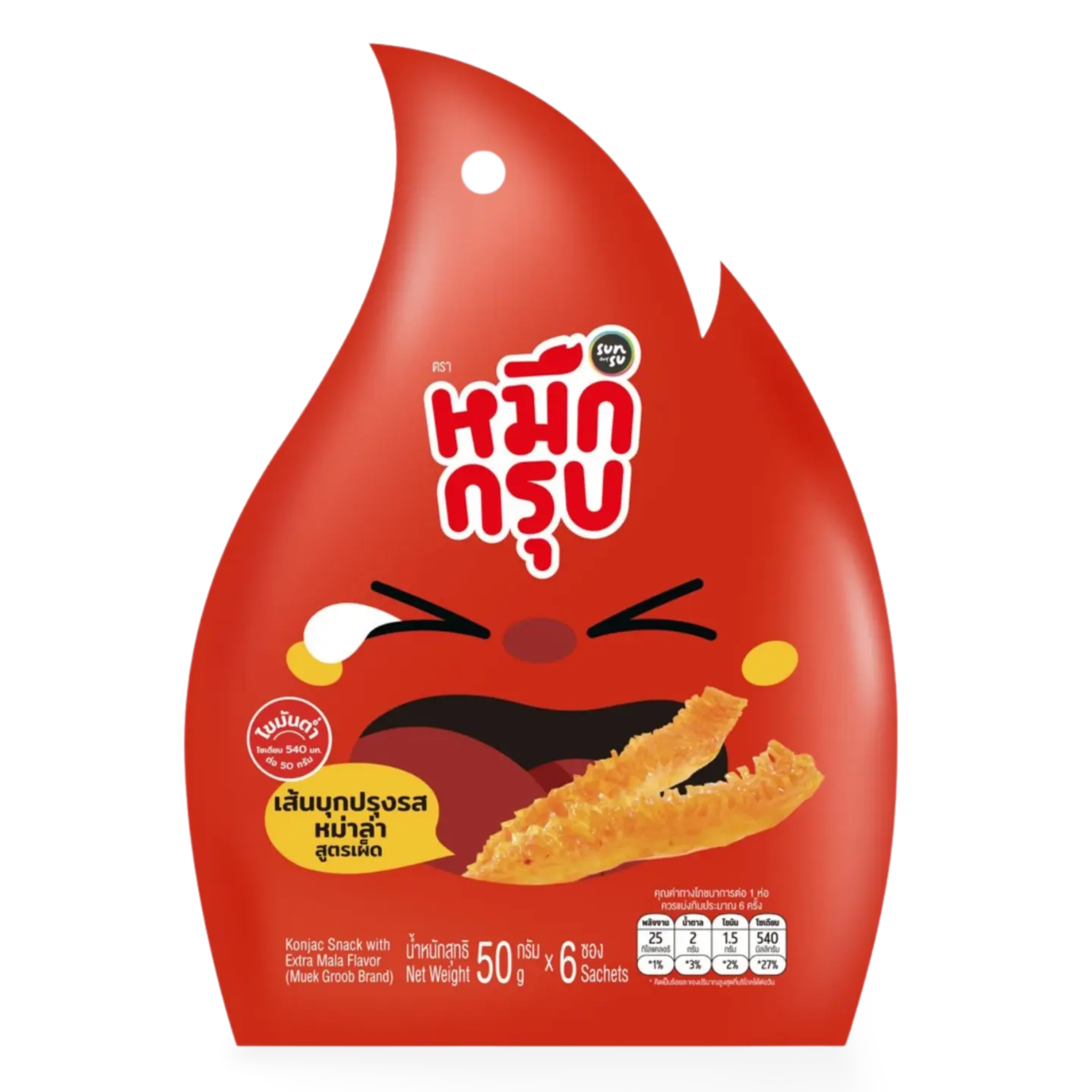 Susu Konjac Snack Mala หมึกกรุป รสหม่าล่า สูตรเผ็ด