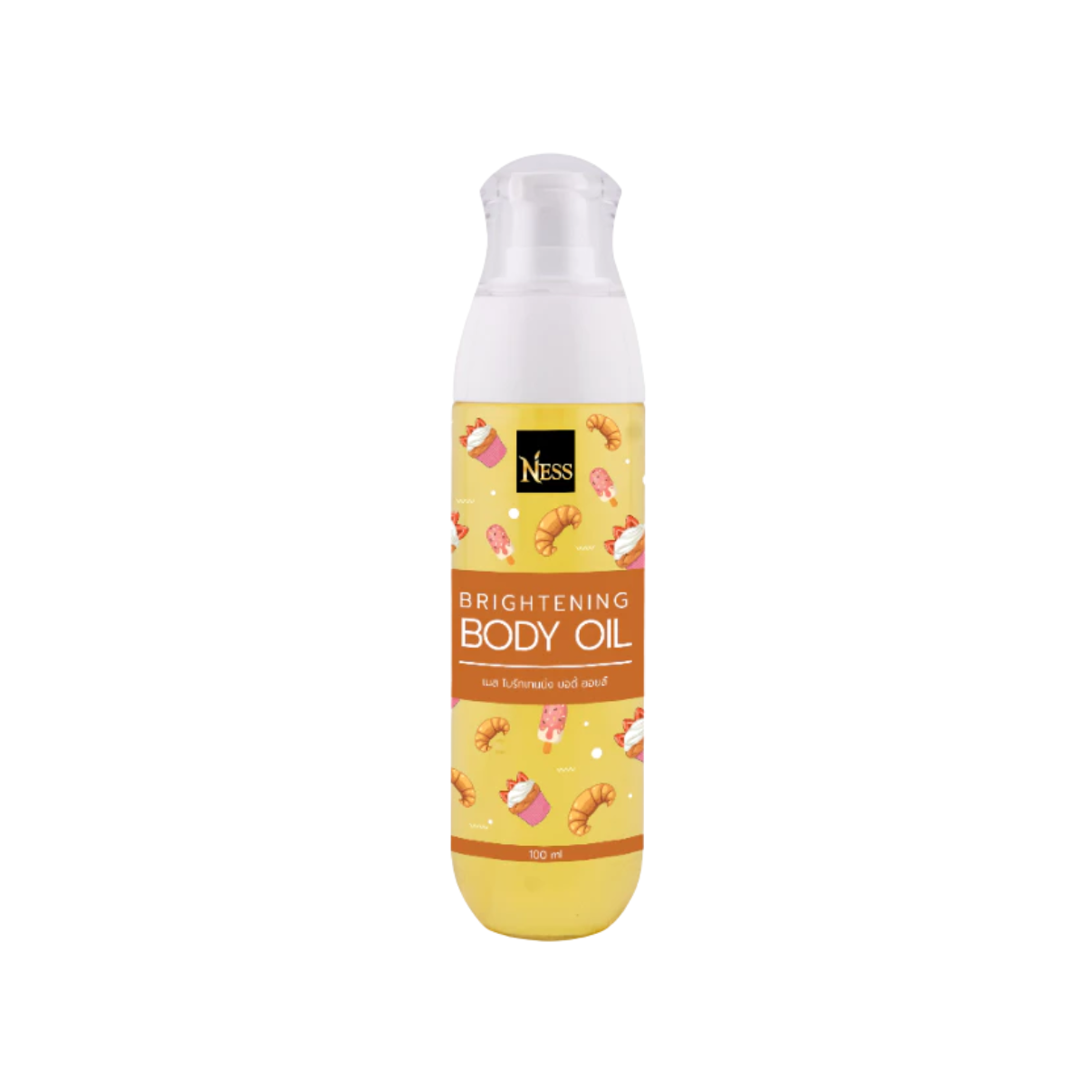 NESS Brightening Body Oil Vanilla 100ml เนส ไบรท์เทนนิ่ง บอดี้ ออยล์ วานิลลา