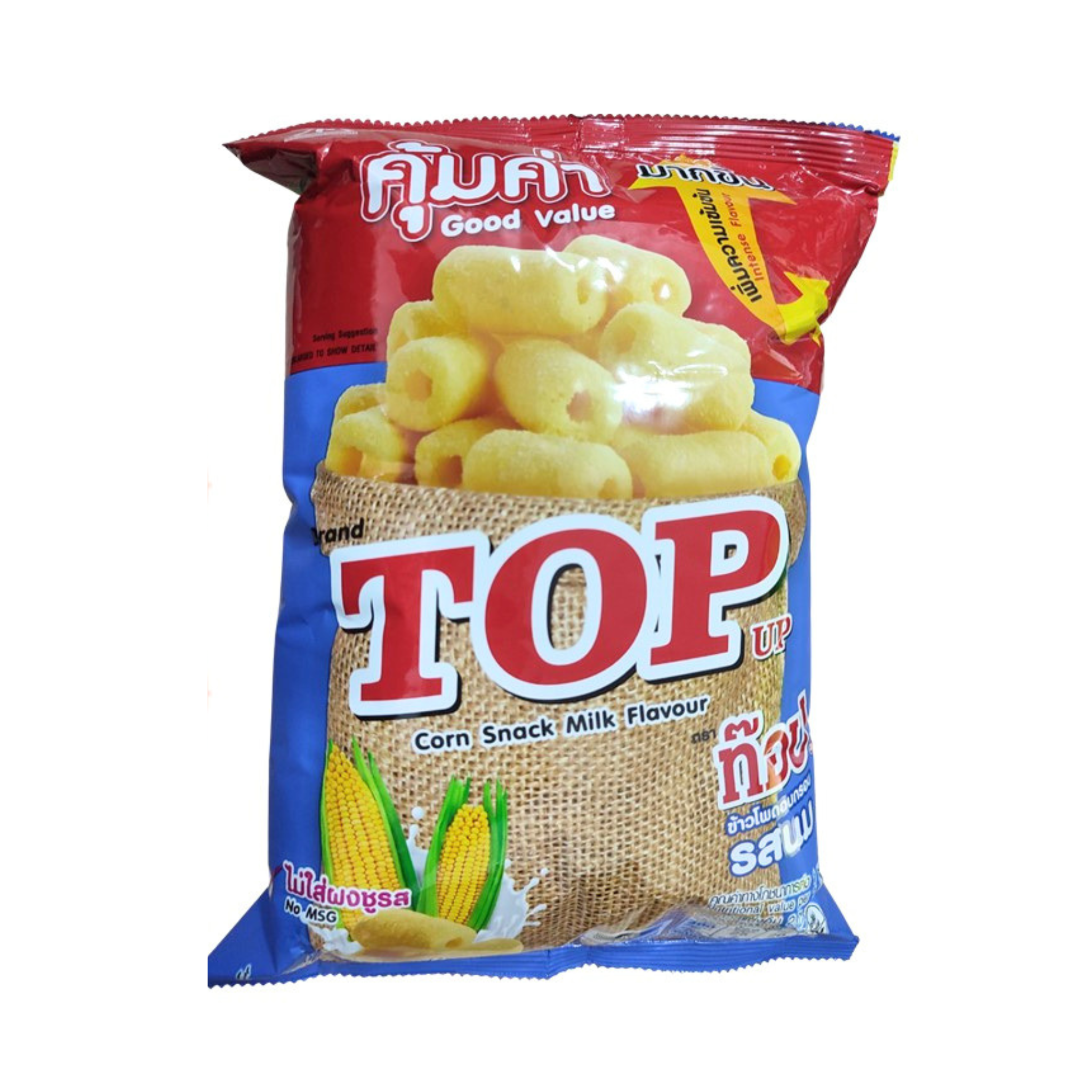 Top Up Corn Snack Milk flavour ท๊อปอัพ ข้าวโพดอบกรอบ รสนม