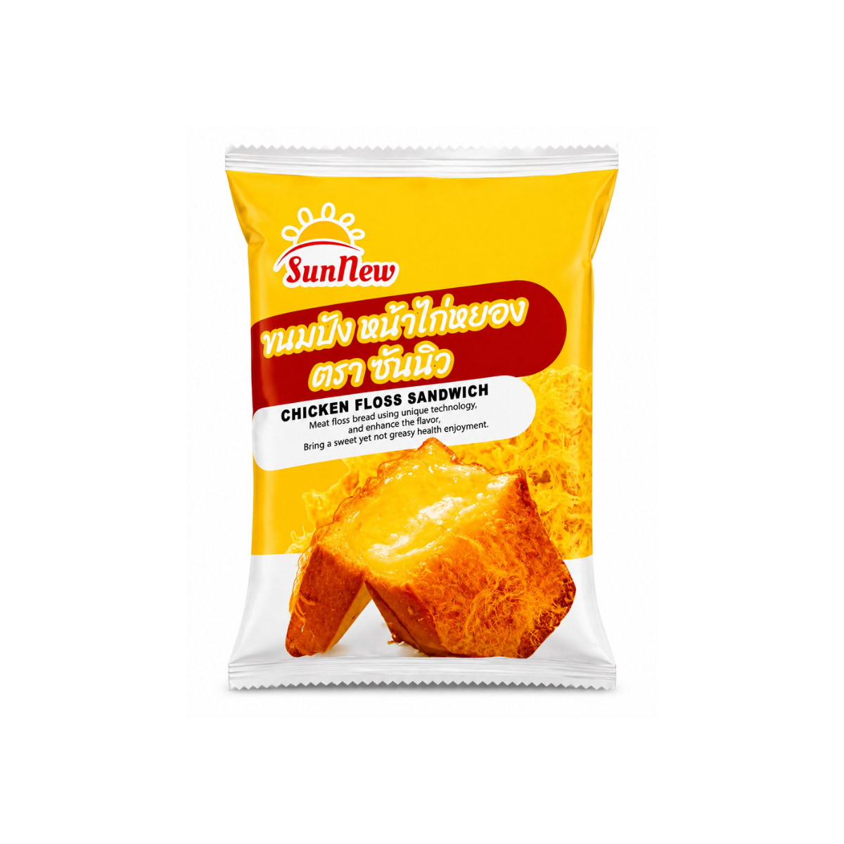 SunNew Pork Floss Bread 40g x11 Pieces ซันนิว ขนมปังหน้าไก่หยอง 11 ชิ้น
