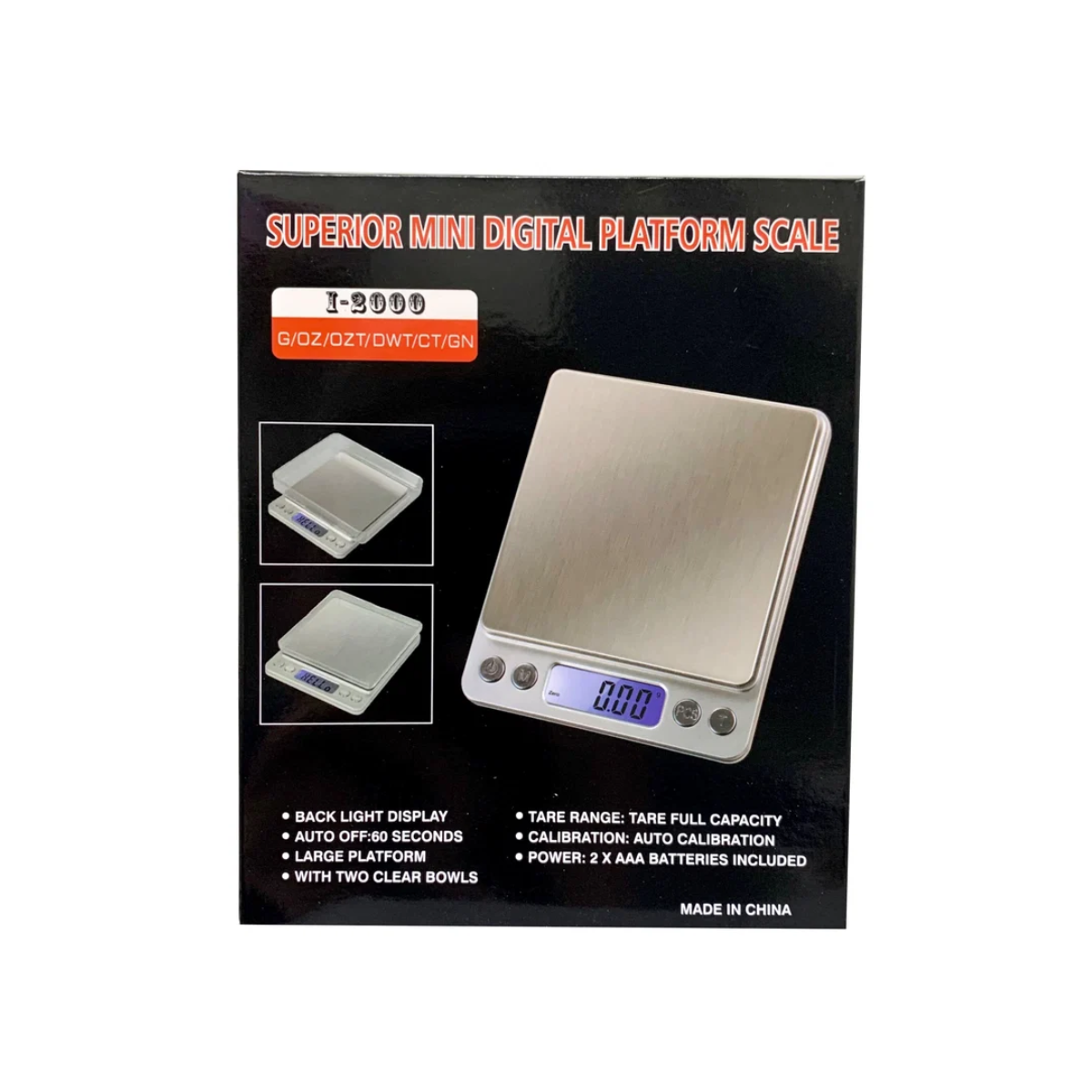 Superior Mini Digital Platform Scale I-2000 2kg ซูพีเรียร์ เครื่องชั่งน้ำหนักดิจิตอล 2000 กรัม