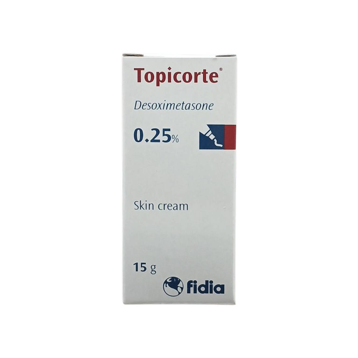 Topicorte Cream 0.25% 15g โทปิคอร์ท ครีม บรรเทาผื่นแพ้ ผื่นอักเสบ ผื่นยุงกัด