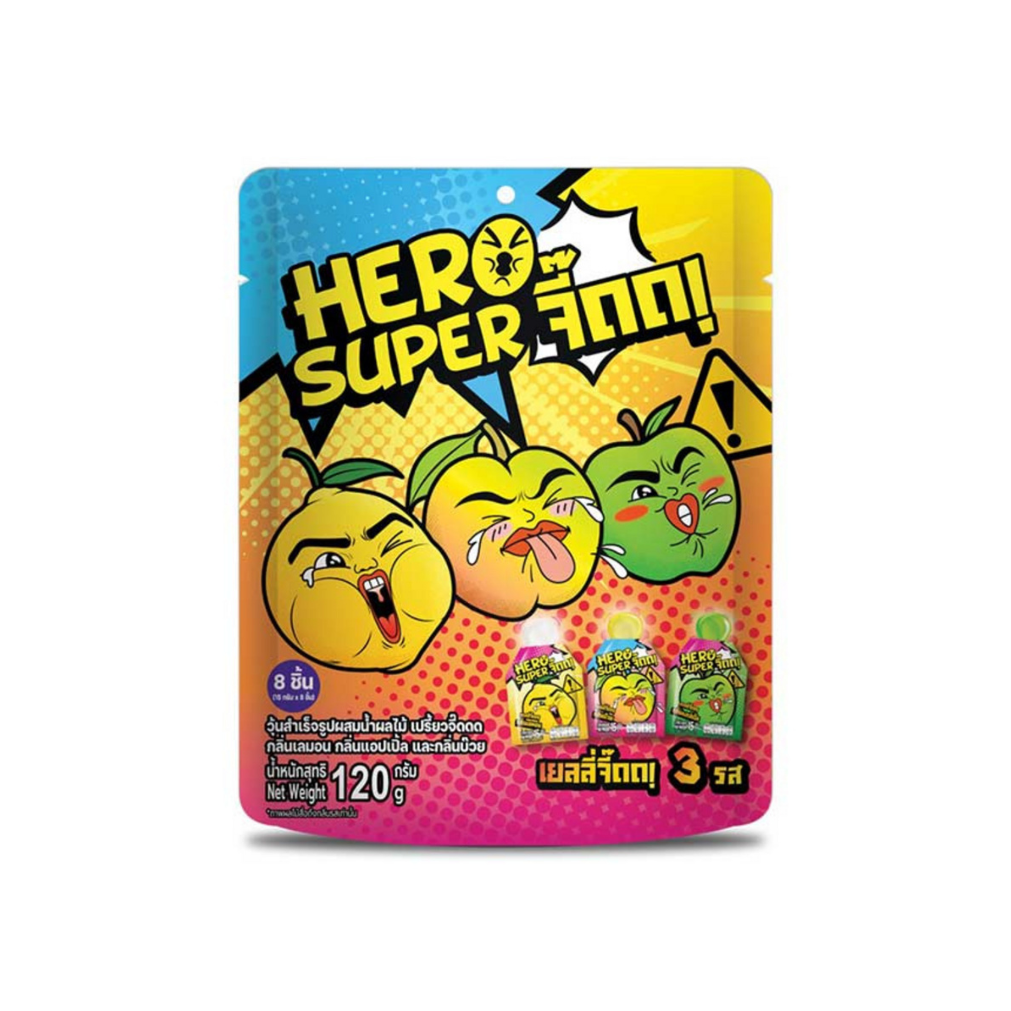 Hero super Jeed Jelly 120g ฮีโร่ซุปเปอร์จี๊ด เยลลี่ผสมบุกคละรส