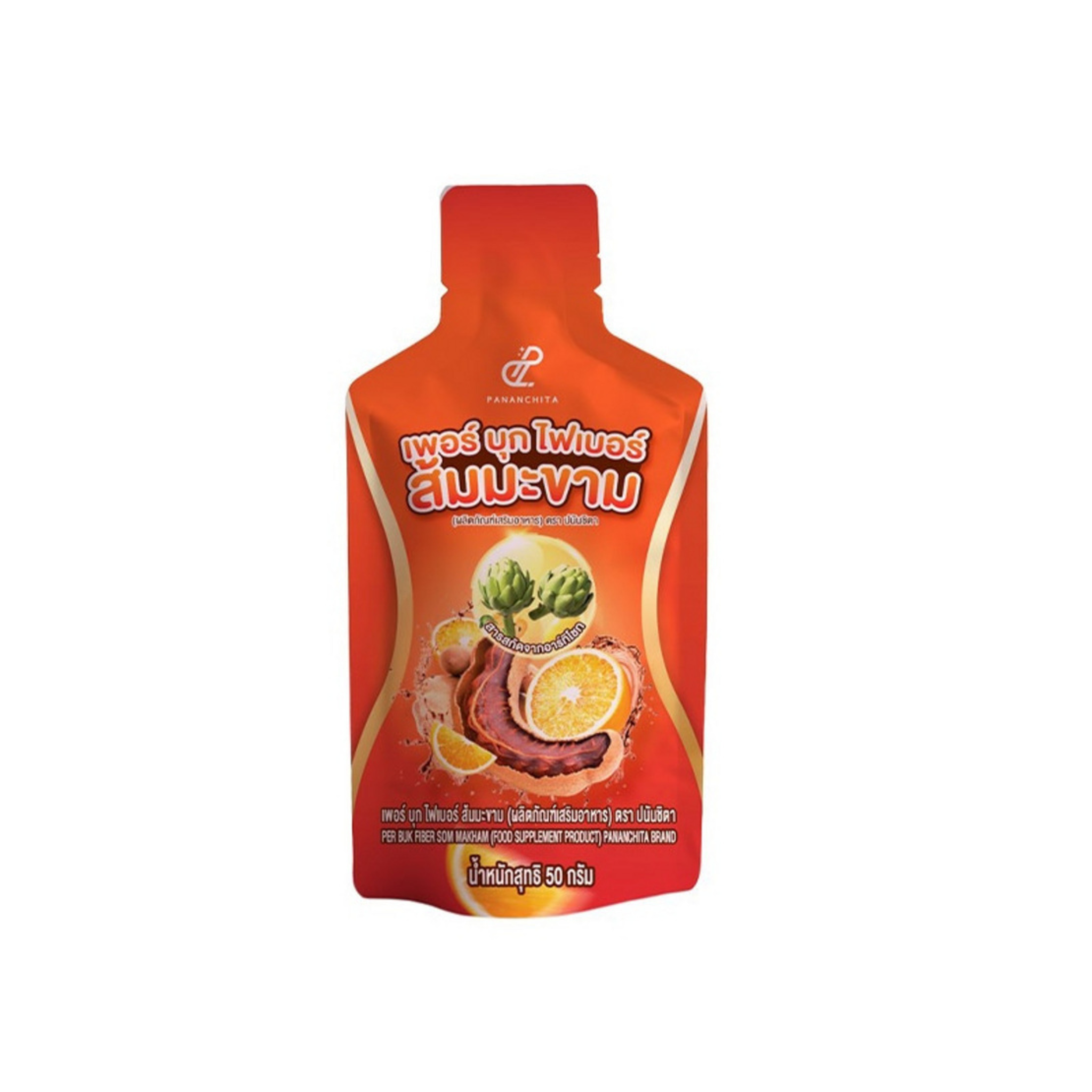 Pananchita Per Buk Fiber Orange Tamarind 50g ปนันชิตา เพอร์ บุก ไฟเบอร์ ส้มมะขาม