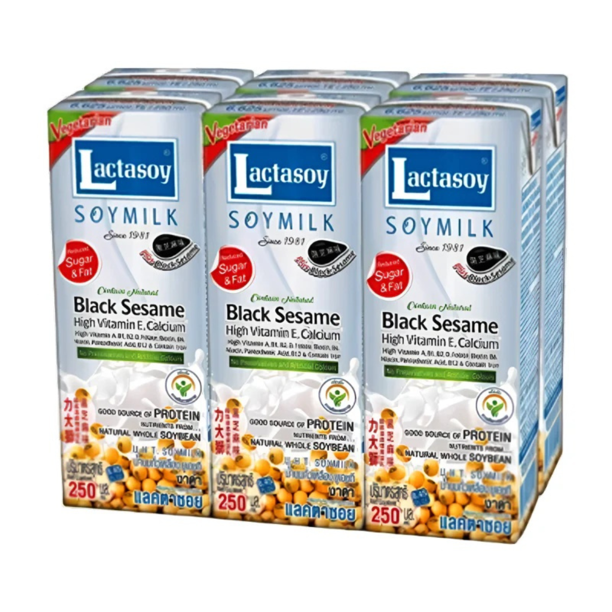 Lactasoy Soymilk Sesame (250ml*6) แลคตาซอยนมถั่วเหลืองยูเอชทีงาดำ
