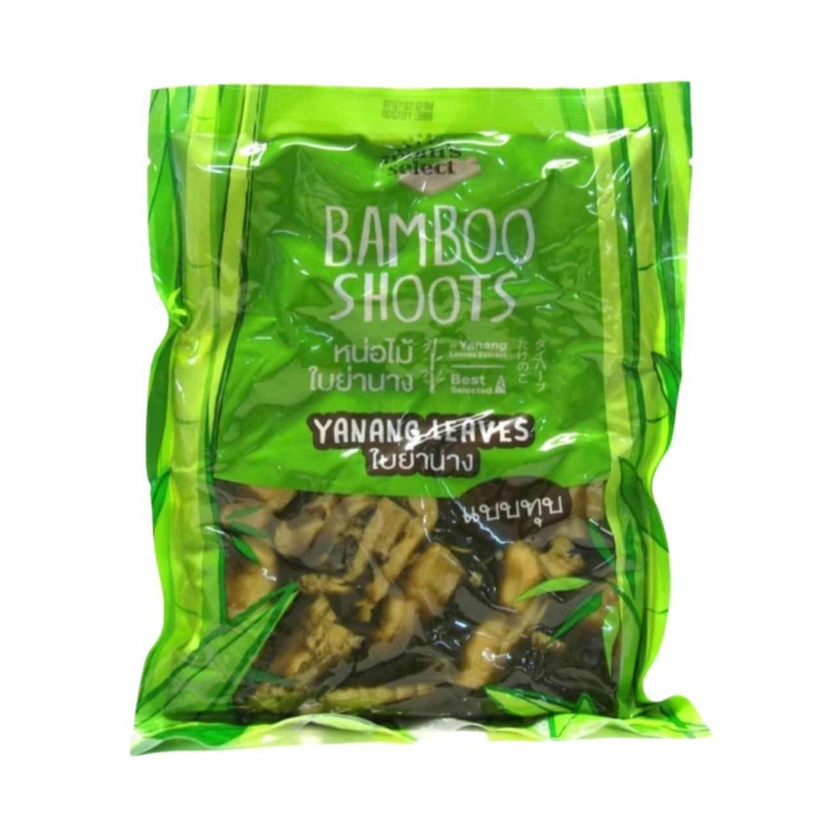 Mom’s Bamboo Sh/bai Yanang ‘half’ 400g หน่อไม้ในน้ำใบย่านาง แบบทุบ