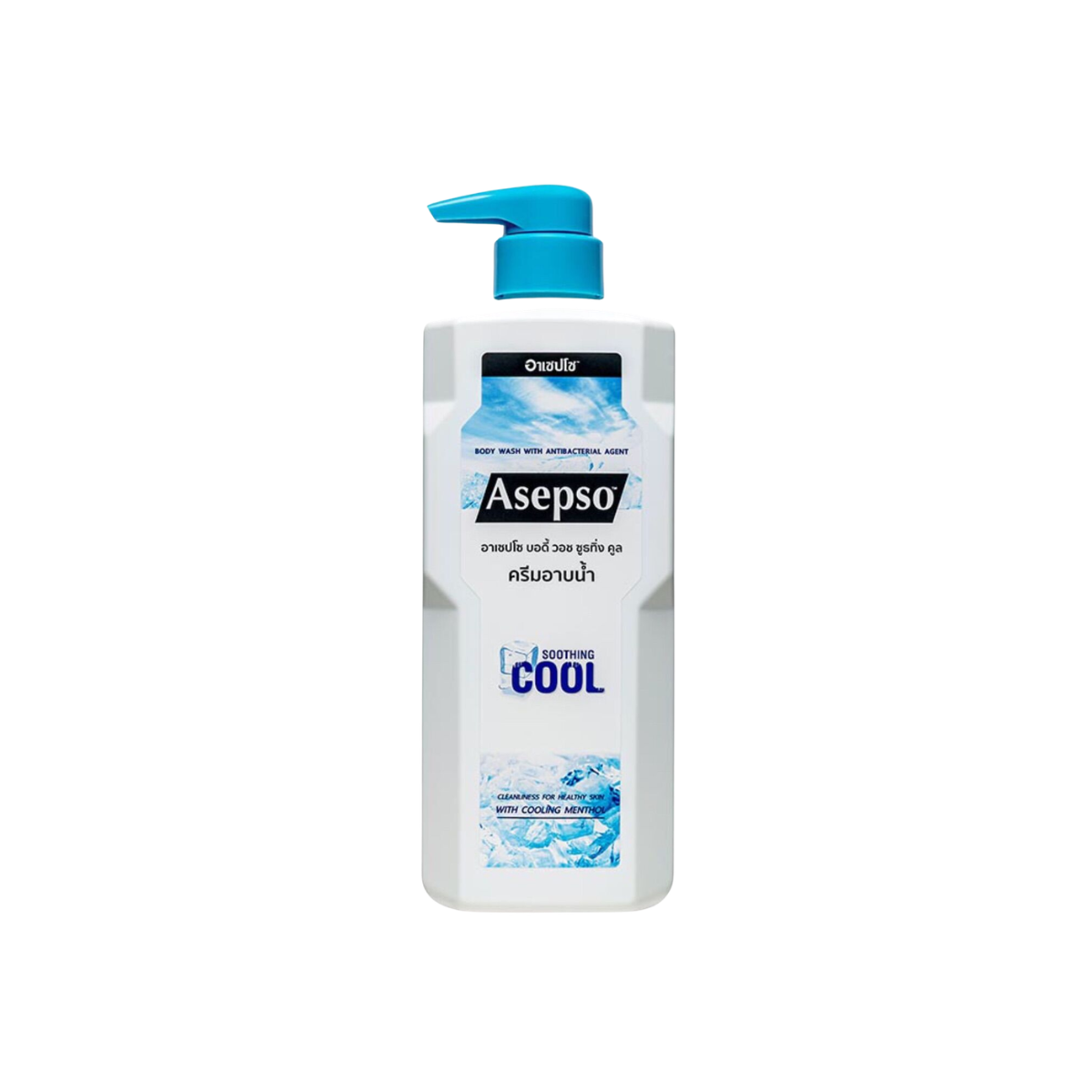 Asepso Body Wash Soothing Cool 500ml อาเซปโซ ครีมอาบน้ำ สูตรซูธทิ่ง คูล