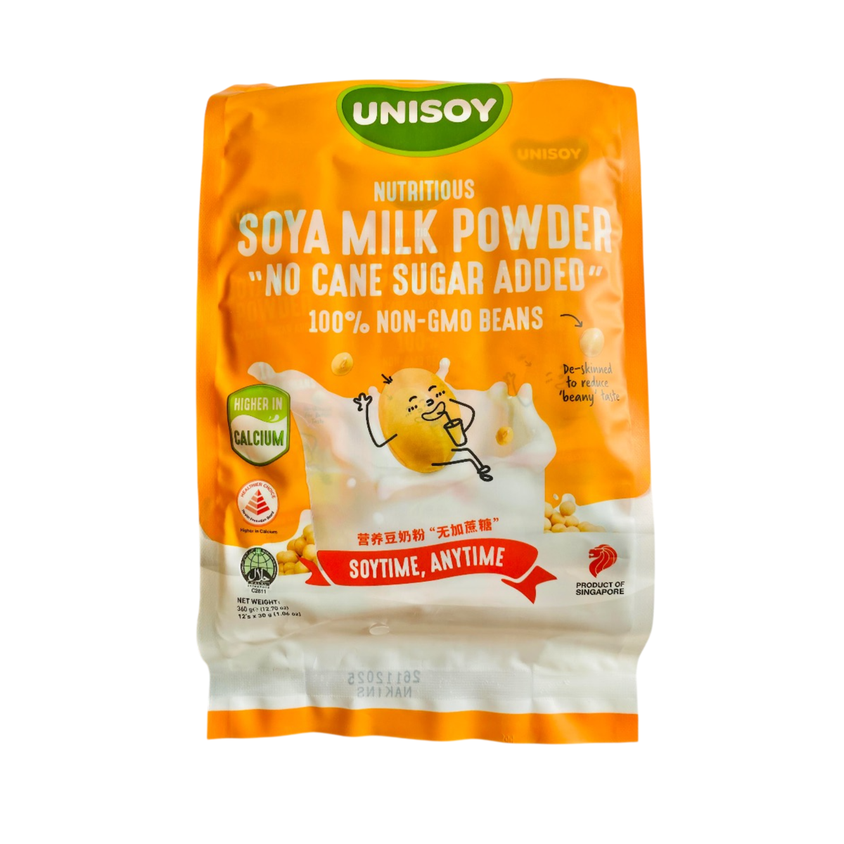 UNISOY Nutritious Soya Milk Powder No Cane Sugar Added ยูนิซอย นมถั่วเหลืองชนิดผง สูตรไม่เติมน้ำตาล