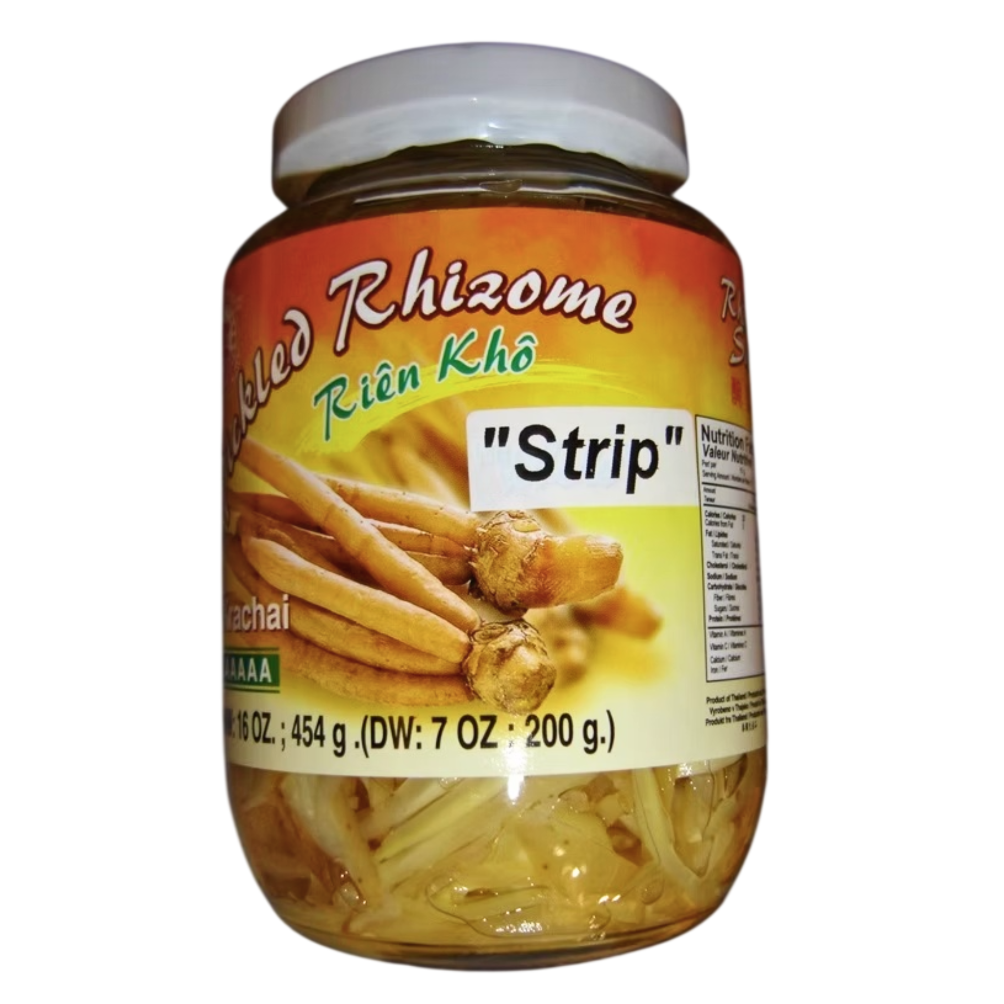 RD Pickled Rhizome Krachai Strip 454g กระชายดองห้่นเส้น