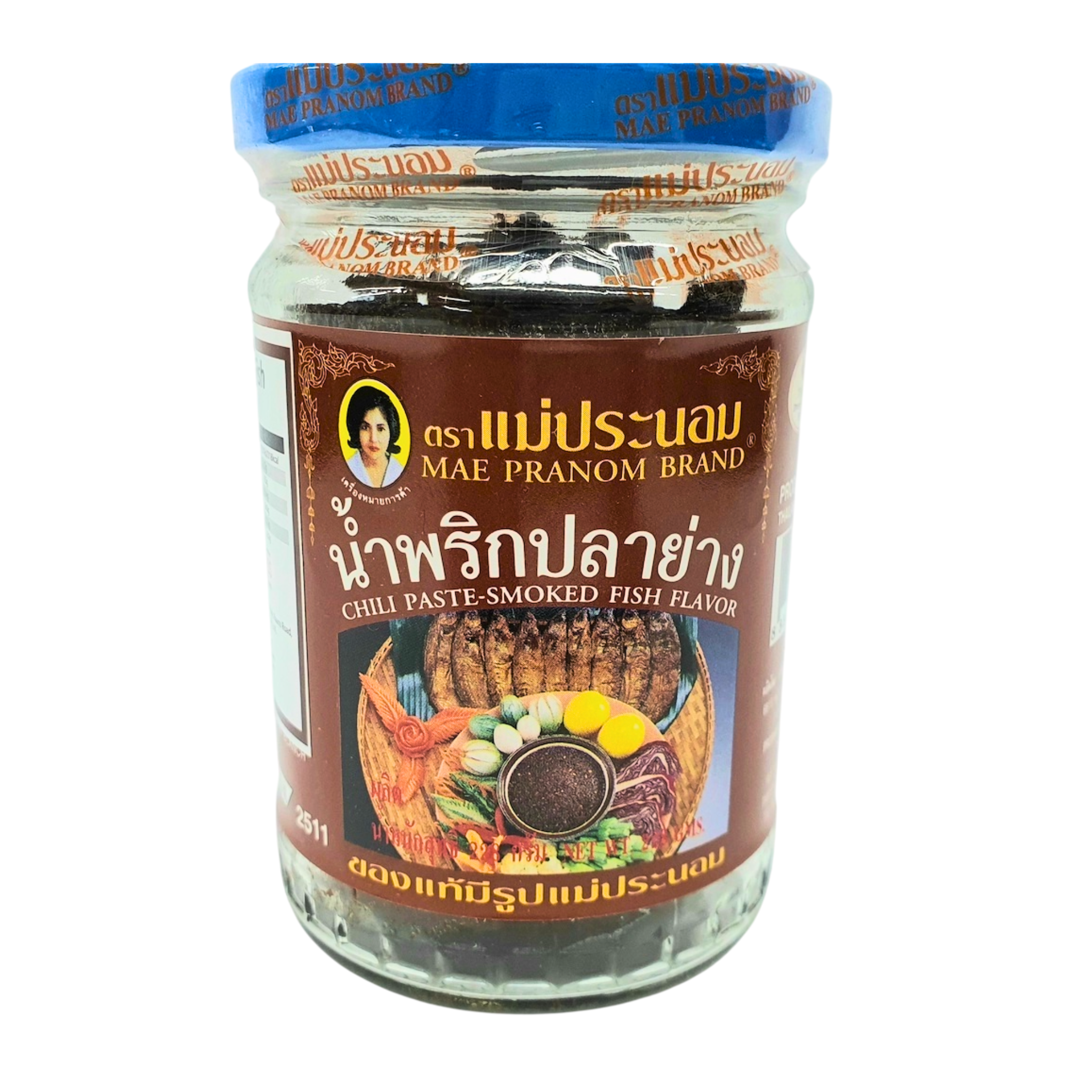 Maepranom Chili Paste Smoked Fish Fl 228g น้ำพริกปลาย่าง แม่ประนอม