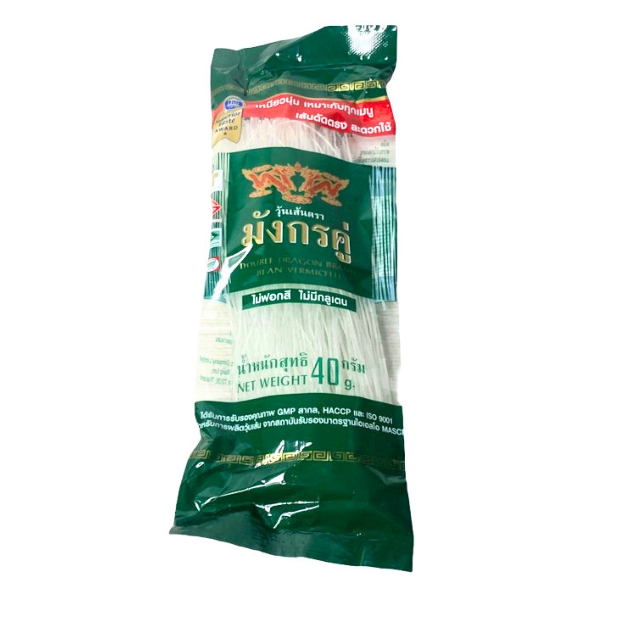Double Dragon Bean Vermicelli (Green) 40g วุ้นเส้น มังกรคู่