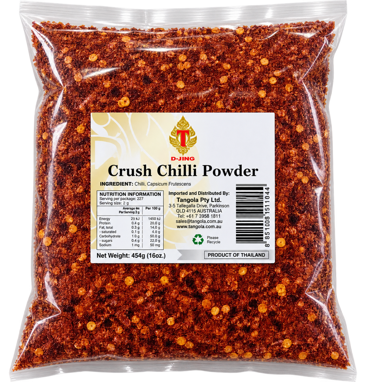 D-Jing Crushed Chilli Powder ดีจริง พริกป่นแท้ 454g