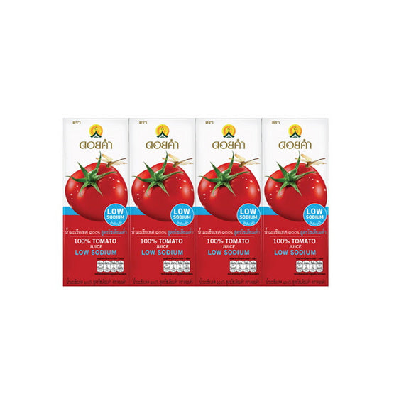 DOI KHAM Tomato Juice Low Sodium (Pack 4) น้ำมะเขือเทศดอยคำ สูตรโซเดียมต่ำ